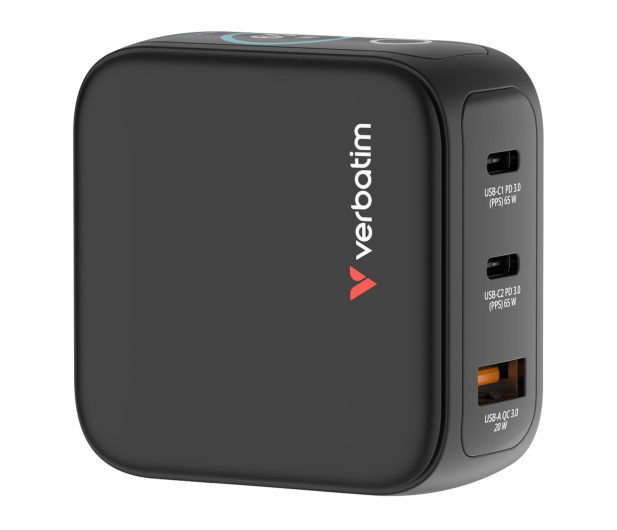 Verbatim Mini GaN Charger 65W with Display - 1484069 - zdjęcie